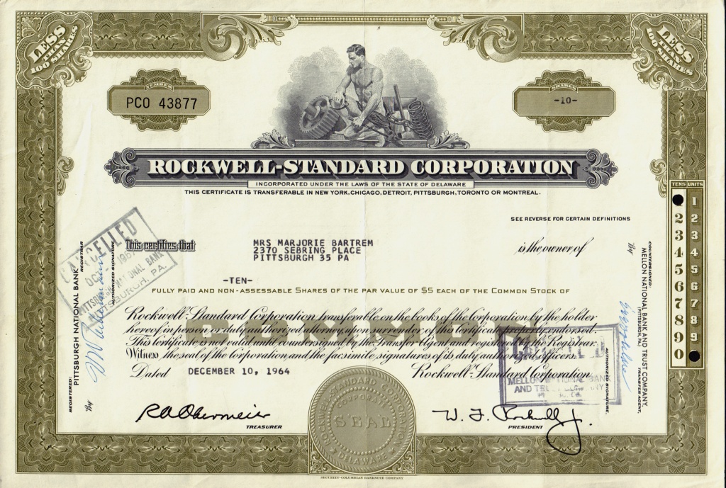 Rockwell Standard Corporation Milwaukee Wisconsin Sign Willard J Rockwell Ebay